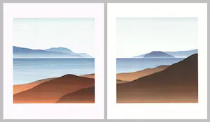 Claudia Keller - Twee handgesigneerde zeefdrukken: Landschappen (tweeluik!) - LAGE STARTPRIJS!! kaufen? Bieten Sie von 17!