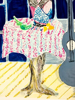 Buy Wendy Chazin - Composition with Guitar and Vase? Bid from 30!