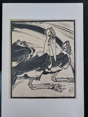 Ayzo Epeus van Humalda van Eysinga - Houtsnede Kippen + houtsnede Leopold van Dorp Maraboes kopen? Bied vanaf 50!