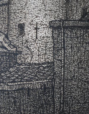 Marius Johannes Janssen - 2 etsen: Sassenpoort Zwolle-+-Gevangenpoort Bergen op Zoom (onbek.monogram) kopen? Bied vanaf 45!