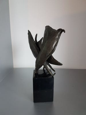 Bernadette Leijdekkers - Brons beeld " de wind in de zeilen " kopen? Bied vanaf 50!