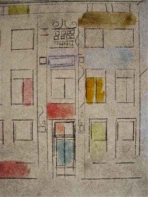 Henk Tichelaar - Droge Naald ingekleurd, druk 30/50 handgesigneerd werk "Kamperstraat II" kopen? Bied vanaf 10!