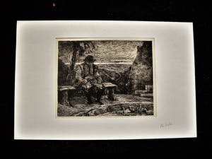 Anton L. Koster - Mooie 1e staat droge naald Ets "Eendjes voeren" potlood gesigneerd kopen? Bied vanaf 10!