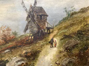 Niet of onleesbaar gesigneerd - Landschap met molen kopen? Bied vanaf 1!