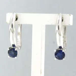 14k witgouden oorhangers bezet met saffier tot. 1.22ct kopen? Bied vanaf 360!