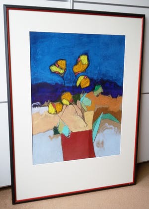 Henk van Vessem - Stilleven, pastelkrijt op papier (mooi ingelijst, groot) kopen? Bied vanaf 75!