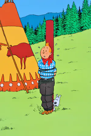 Hergé (ps.) - Kuifje in Amerika, originele poster kopen? Bied vanaf 50!