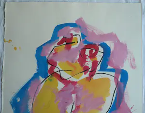 Anton Heyboer - Acryl en pastel , Symbolen – 79 x 53½ cm. kopen? Bied vanaf 125!