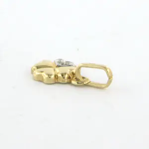 14k bicolour gouden hanger in een vorm van klavertje vier met diamant kopen? Bied vanaf 50!