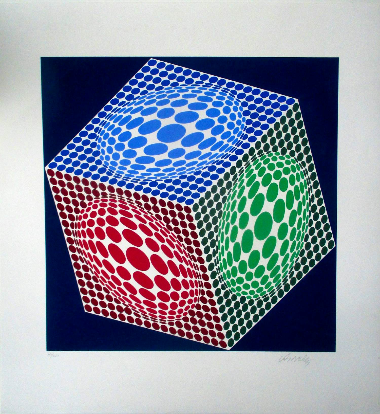 Victor Vasarely - Paula - Grote Zeefdruk - 1989 verkocht voor € 675!