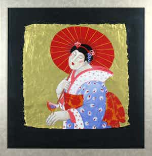 Ada Breedveld - Zeefdruk, Femmes Japonnais II - Ingelijst verkocht voor € 50!