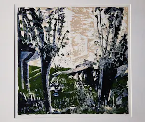 Ron Gennisse - Grote expressionistische kleuren lithografie - UNICA (1/1) - "Wilgen" gesigneerd kopen? Bied vanaf 46!