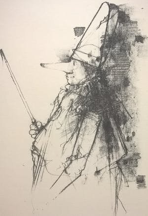 Dirkje Kuik - Pinokkio als Spellebaas – gesigneerde litho kopen? Bied vanaf 55!