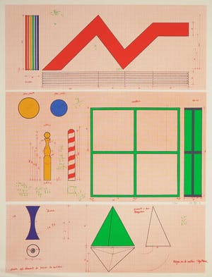 Lucio del Pezzo - Zeefdruk, Disegni per la scultura Sagittarius kopen? Bied vanaf 40!