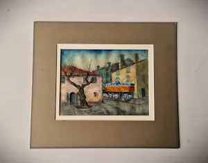 Arnold Bernard Neujean - ca. 1930 - gesigneerde Aquarel op papier "pleintje Cagnes sur mer" kopen? Bied vanaf 29!