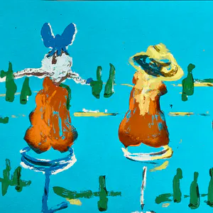 Buy Espen Hagen - Six ladies at the blue bar? Bid from 45!