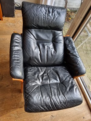 Buy Göte Möbel Nassjo (G-Möbel) - Lederen verstelbare fauteuil met voetenbank? Bid from 150!