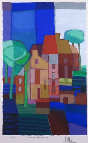 Ton Schulten - Zeefdruk, Voorjaarsbomen - Ingelijst kopen? Bied vanaf 200!