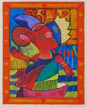 Clemens Briels - Zeefdruk, Zonder titel - Ingelijst kopen? Bied vanaf 60!