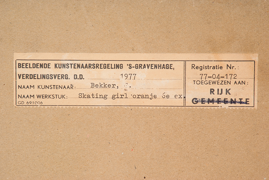 Jules Bekker - Skating girls Orange - Zeefdruk op papier - oplage 4/10 ex. - BKR Den Haag kopen? Bied vanaf 10!