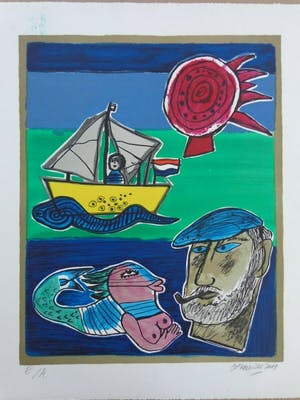 Corneille - ZELFPORTRET / KLEURZEEFDRUK / 60x50cm / SIG / 2001 kopen? Bied vanaf 115!