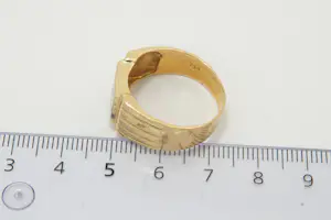 3- Vintage jaren 60/70 18 Krt bi-color gouden ring - zegel model kopen? Bied vanaf 350!