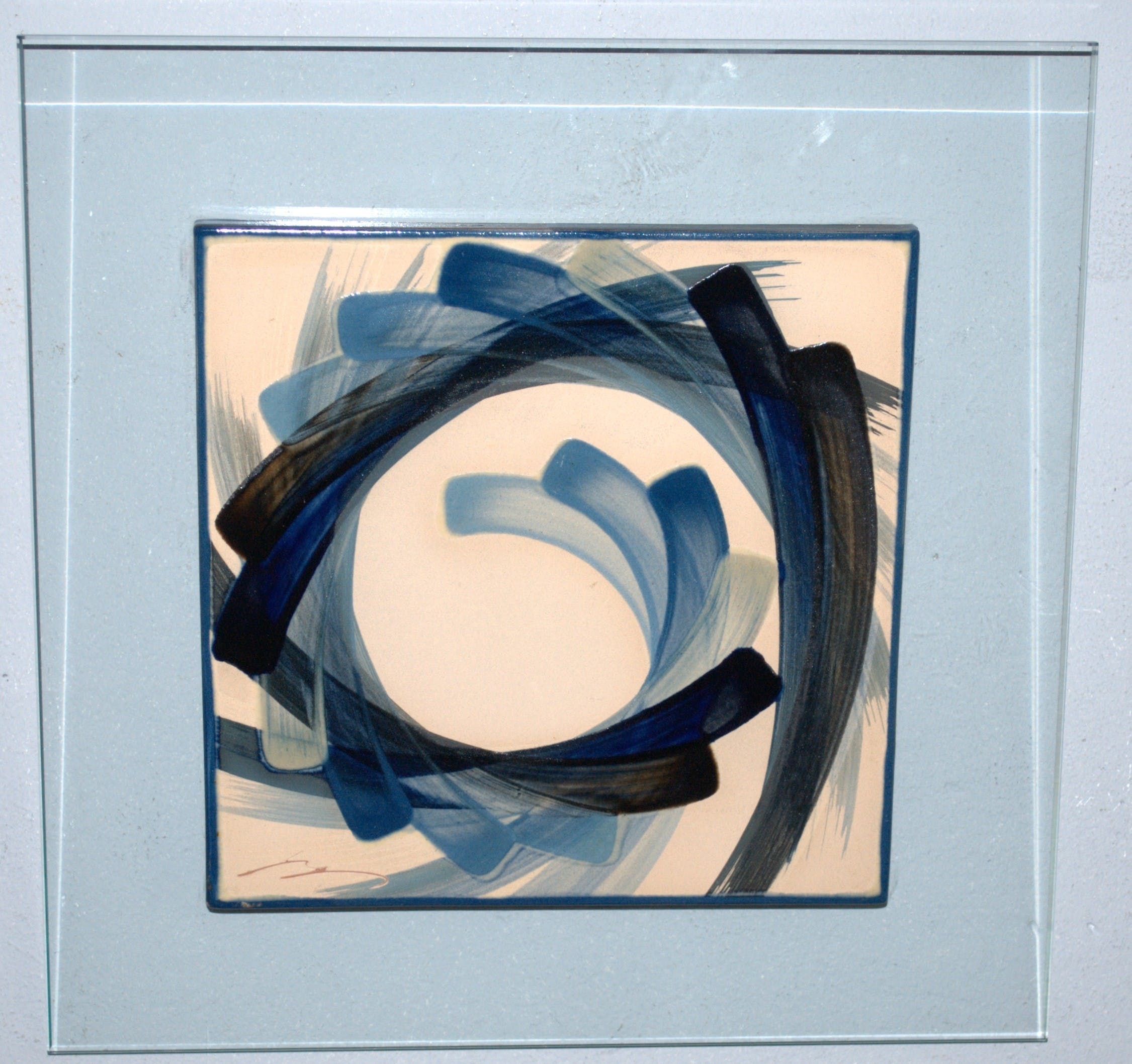 Niet of onleesbaar gesigneerd - keramische tegel op glas kopen? Bied vanaf 1!