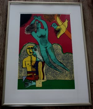 Corneille - Grote ingelijste litho - 1983 kopen? Bied vanaf 399!