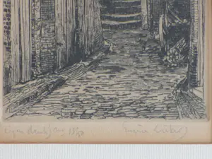 Eugene Lucker - Nijmegen, Proosthof, met gezicht op de Commanderie - Ets kopen? Bied vanaf 150!