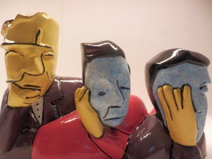 Herman Brood - Sculptuur HOREN ZIEN en ZWIJGEN ZEER GROOT--35 CM BREED!!!! kopen? Bied vanaf 299!