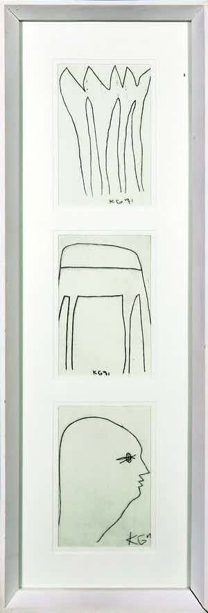 Klaas Gubbels - Droge naald, Drie etsen verkocht voor € 100!