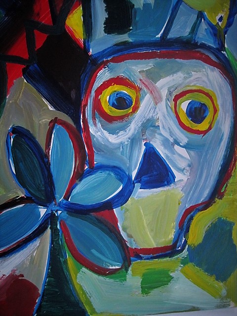 Ruud Cornelisse - Krachtige post CoBrA Gouache "Vogels met hoofden" 2001 gesigneerd kopen? Bied vanaf 1!