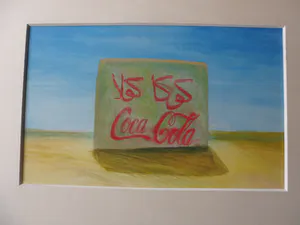 Theo Jeuken - Gouache, titel , "Woestijn ". kopen? Bied vanaf 35!