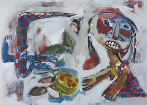 John Lie a Fo - Gouache op papier, De bezwering - Ingelijst kopen? Bied vanaf 150!