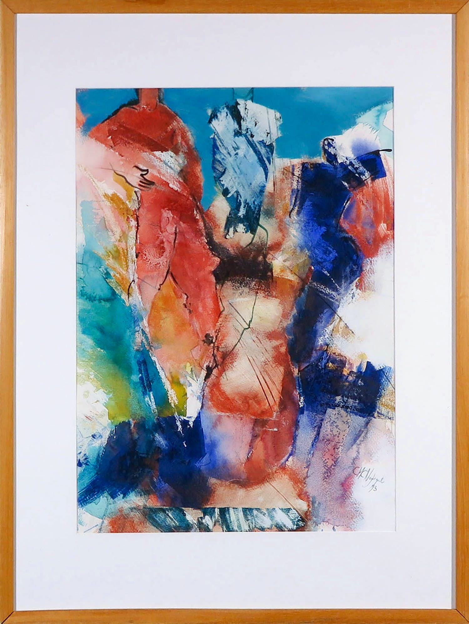 Marjan Nagtegaal - Gemengde techniek, Zonder titel - Ingelijst verkocht voor € 1!