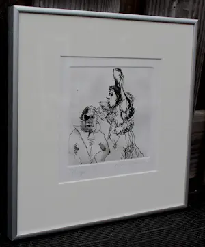 Constant - Ingelijste ets: de feeks (nieuwe lijst!) kopen? Bied vanaf 375!