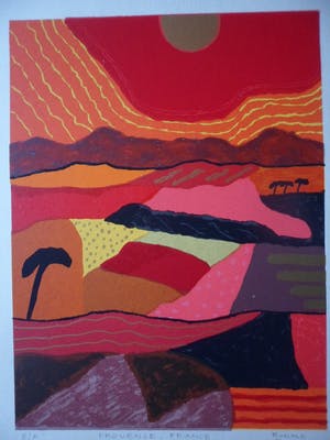 Ronald Boonacker - Zeefdruk, titel, "Provence, France ". kopen? Bied vanaf 45!