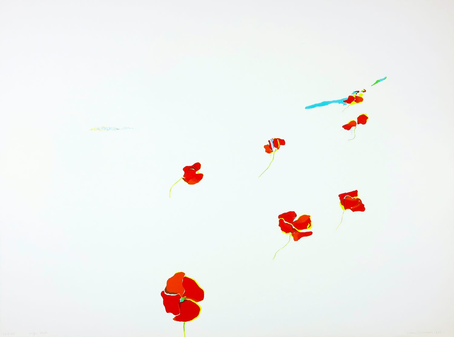 Hans Coumans - Zeefdruk op glossy-papier, Bloemenveld kopen? Bied vanaf 35!