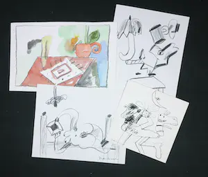 Anton Martineau - Lot van 4 unieke werken op papier! kopen? Bied vanaf 1!