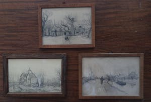 Louis Apol - Drie plein air-tekeningen kopen? Bied vanaf 1!