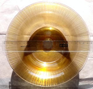 Curiosa - Erwin Eisch voor Glasblaserei Eisch Frauenau - goudkleurige schaal - gesigneerd kopen? Bied vanaf 1!