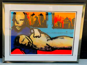 Herman Brood - grote ingelijste zeefdruk: Metro lovers kopen? Bied vanaf 695!