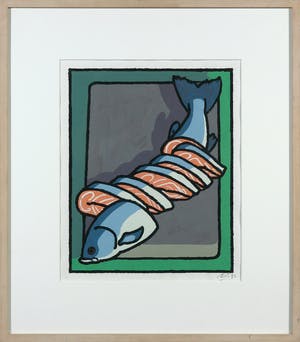 Dirk Wiarda - Gouache, Zalm - Ingelijst kopen? Bied vanaf 100!