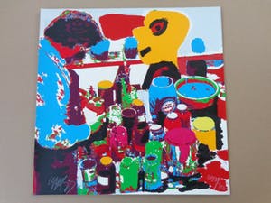 Karel Appel - HET GELE HOOFD / KLEURZEEFDRUK / 50x50cm / SIG / 1977 kopen? Bied vanaf 140!
