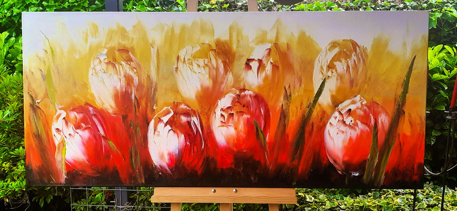 Jochem de Graaf - Groot schilderij verkocht voor € 250!