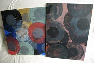 Willem van Malsen - 2 Werken , acrylverf op doek , “Circels” – ca. 2004 kopen? Bied vanaf 150!