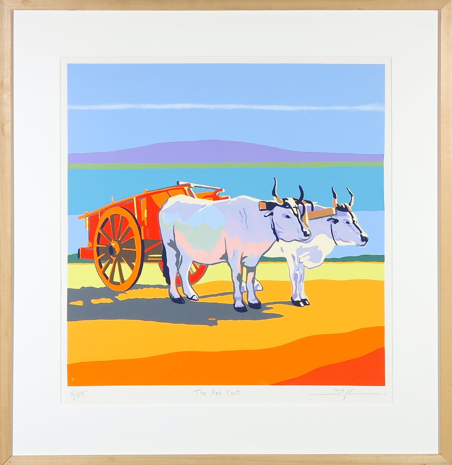 Marco Kooiman - Zeefdruk, Red Cart - Ingelijst verkocht voor € 35!