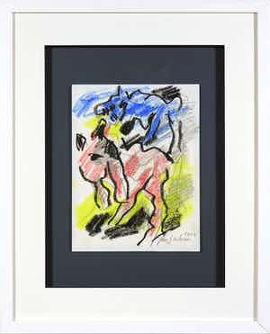 Jan Sierhuis - Gemengde techniek op papier, Zonder titel verkocht voor € 1!