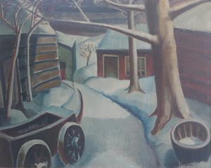 Hubert Bekman - Winterlandschap boerderij Limburg - olieverf ca. 1935 kopen? Bied vanaf 650!