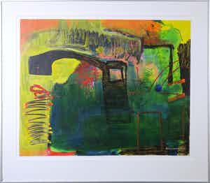 Conny Spuybroek - Gemengde techniek op papier, Heimwee naar de haven 11 - Ingelijst verkocht voor € 40!